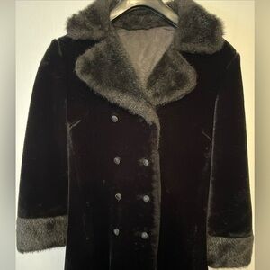 Faux Long Sleeve Sz 14 Medium Length Fur Coat Women Coat Fashion Coat